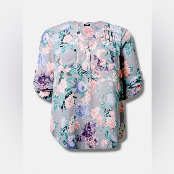 Floral Print Women's Top - Multicolor - Picture 1 of 8